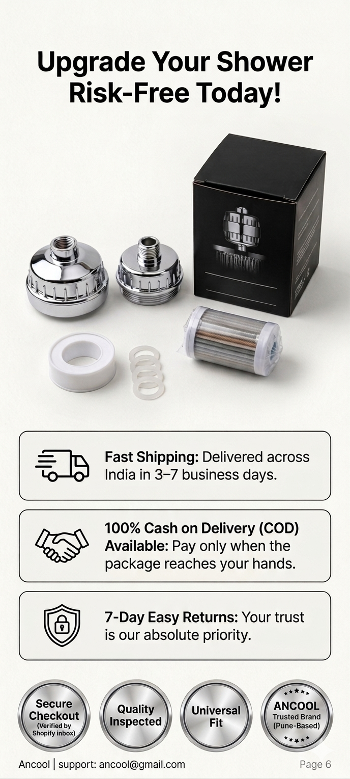 Ancool Hard Water Filter for Bathroom Taps & Showers (15-Stage Purification)